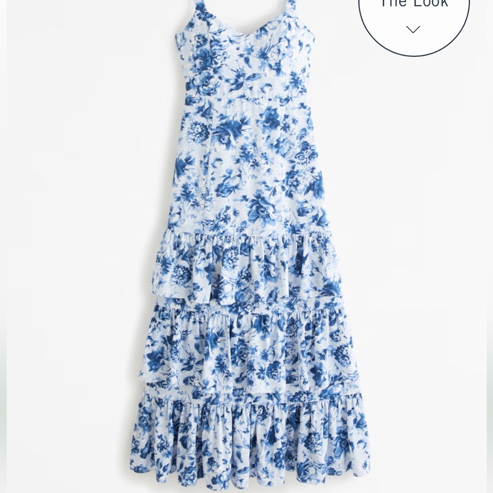 Abercrombie & fitch floral maxi ruffle dress